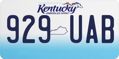 KY license plate 929UAB