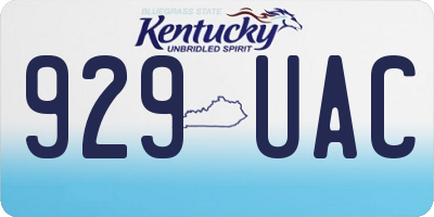 KY license plate 929UAC