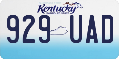 KY license plate 929UAD