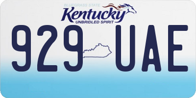 KY license plate 929UAE