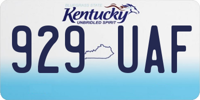 KY license plate 929UAF