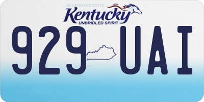 KY license plate 929UAI