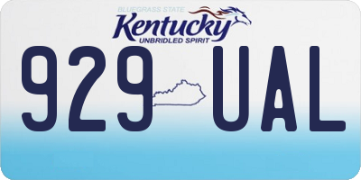 KY license plate 929UAL