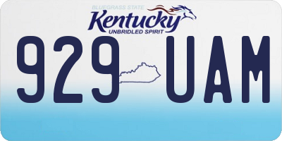 KY license plate 929UAM