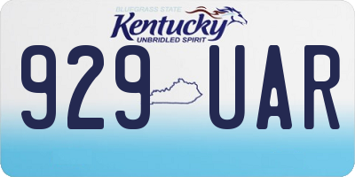 KY license plate 929UAR