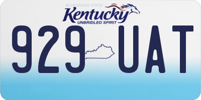 KY license plate 929UAT