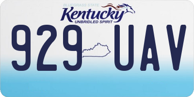 KY license plate 929UAV