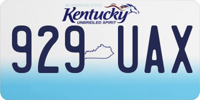 KY license plate 929UAX