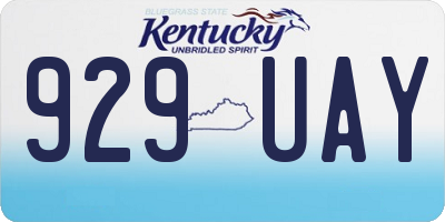 KY license plate 929UAY