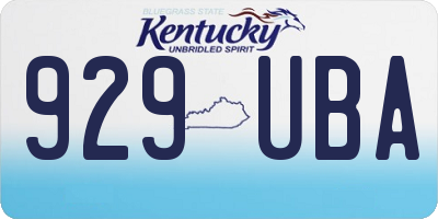 KY license plate 929UBA