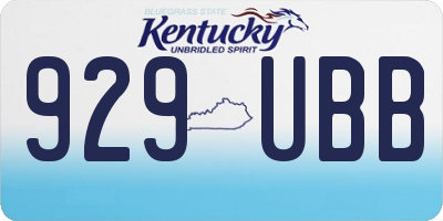 KY license plate 929UBB