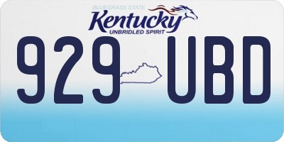 KY license plate 929UBD