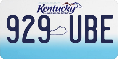 KY license plate 929UBE