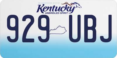 KY license plate 929UBJ