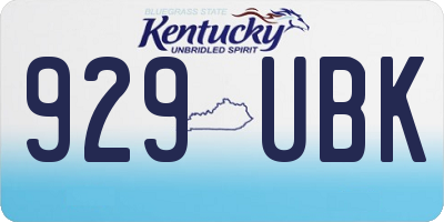 KY license plate 929UBK