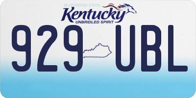 KY license plate 929UBL