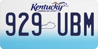 KY license plate 929UBM