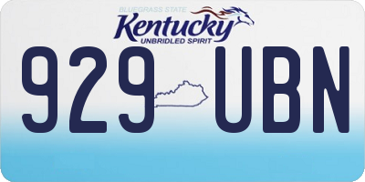 KY license plate 929UBN