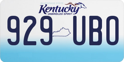 KY license plate 929UBO
