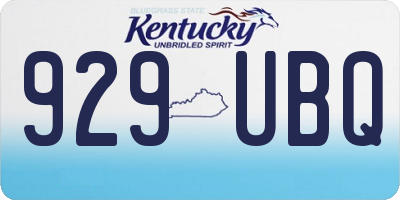 KY license plate 929UBQ