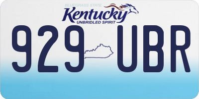 KY license plate 929UBR