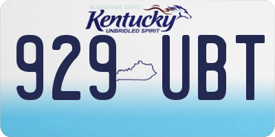 KY license plate 929UBT