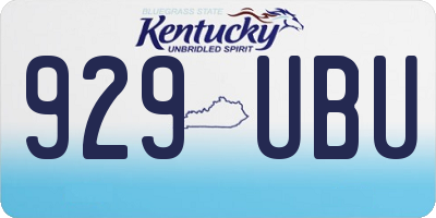 KY license plate 929UBU