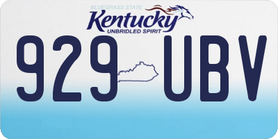 KY license plate 929UBV
