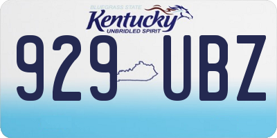 KY license plate 929UBZ