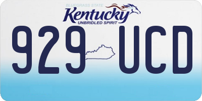 KY license plate 929UCD