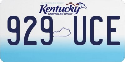 KY license plate 929UCE