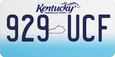 KY license plate 929UCF