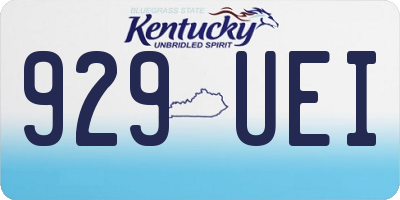 KY license plate 929UEI