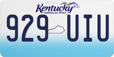 KY license plate 929UIU