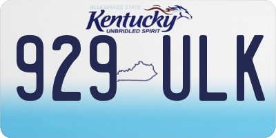 KY license plate 929ULK