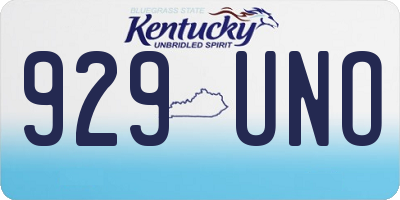 KY license plate 929UNO