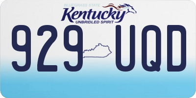 KY license plate 929UQD