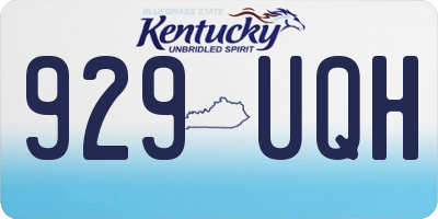 KY license plate 929UQH