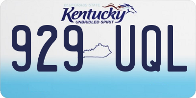 KY license plate 929UQL