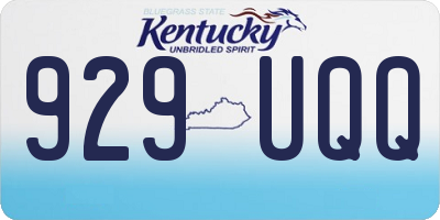 KY license plate 929UQQ