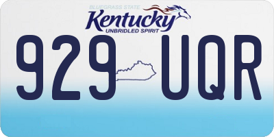 KY license plate 929UQR