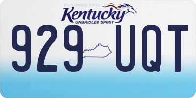 KY license plate 929UQT