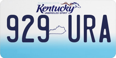 KY license plate 929URA