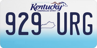 KY license plate 929URG