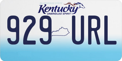 KY license plate 929URL