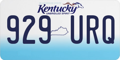 KY license plate 929URQ