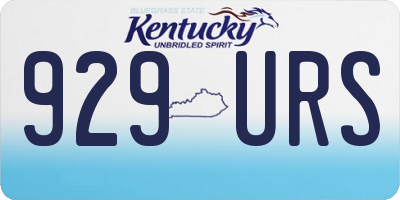 KY license plate 929URS