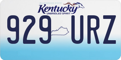 KY license plate 929URZ