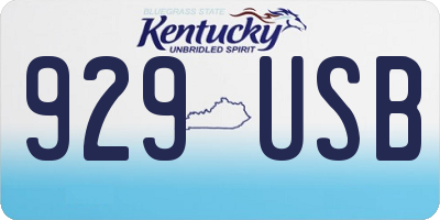 KY license plate 929USB