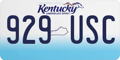 KY license plate 929USC